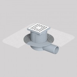 10x10 Cm Plastik Çerçeveli, Yandan Çıkışlı Fileli Banyo Süzgeci