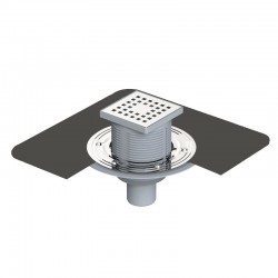 10x10 Cm Plastik Çerçeveli, Alttan Çıkışlı Flanşlı Banyo Süzgeci