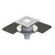 15x15 Cm Paslanmaz Çerçeveli, Alttan Çıkışlı Flanşlı Banyo Süzgeci