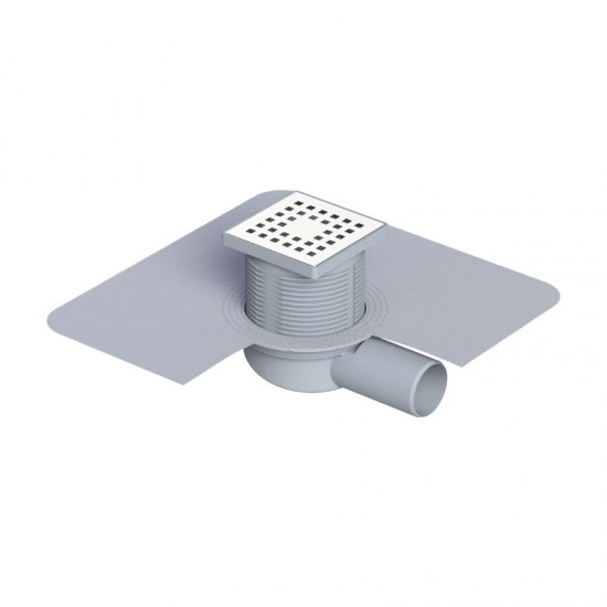 10x10 Cm Plastik Çerçeveli, Yandan Çıkışlı Membranlı Banyo Süzgeci