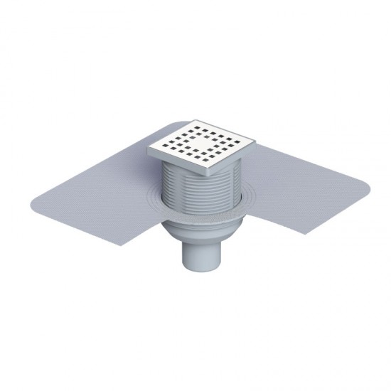 10x10 Cm Plastik Çerçeveli, Alttan Çıkışlı Membranlı Banyo Süzgeci