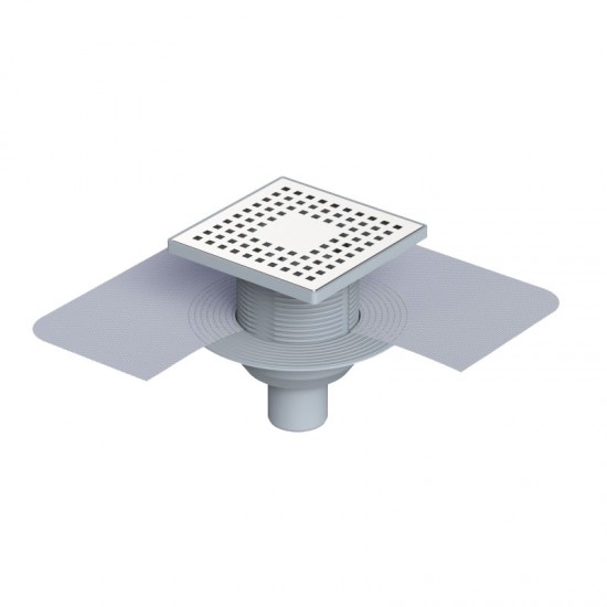 15x15 Cm Plastik Çerçeveli, Alttan Çıkışlı Membranlı Banyo Süzgeci